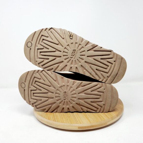 UGG Josette Boots Womens 5 Chestnut Brown Suede Shearling Bow Trim - Picture 12 of 14